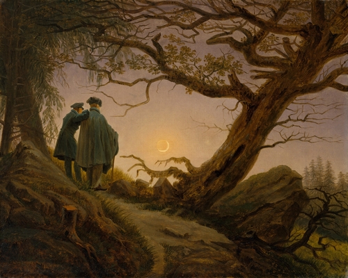 realismo e impressionismo: “Dois homens observando a lua”, de Caspar David Friedrich (1774-1840) - Imagem: Shutterstock