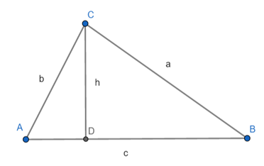 Cálculo da área do triângulo em função dos comprimentos dos lados e suas respectivas alturas