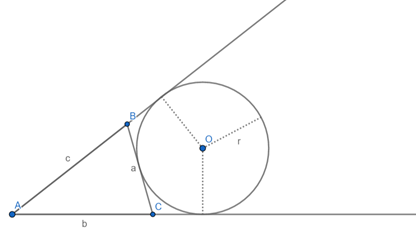 Cálculo da área de triângulo em função do raio da circunferência ex-inscrita