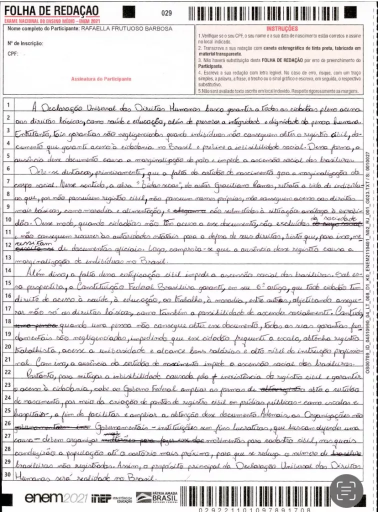 Redação Nota 1000 Leia 10 Redações Do Enem 2021 4051